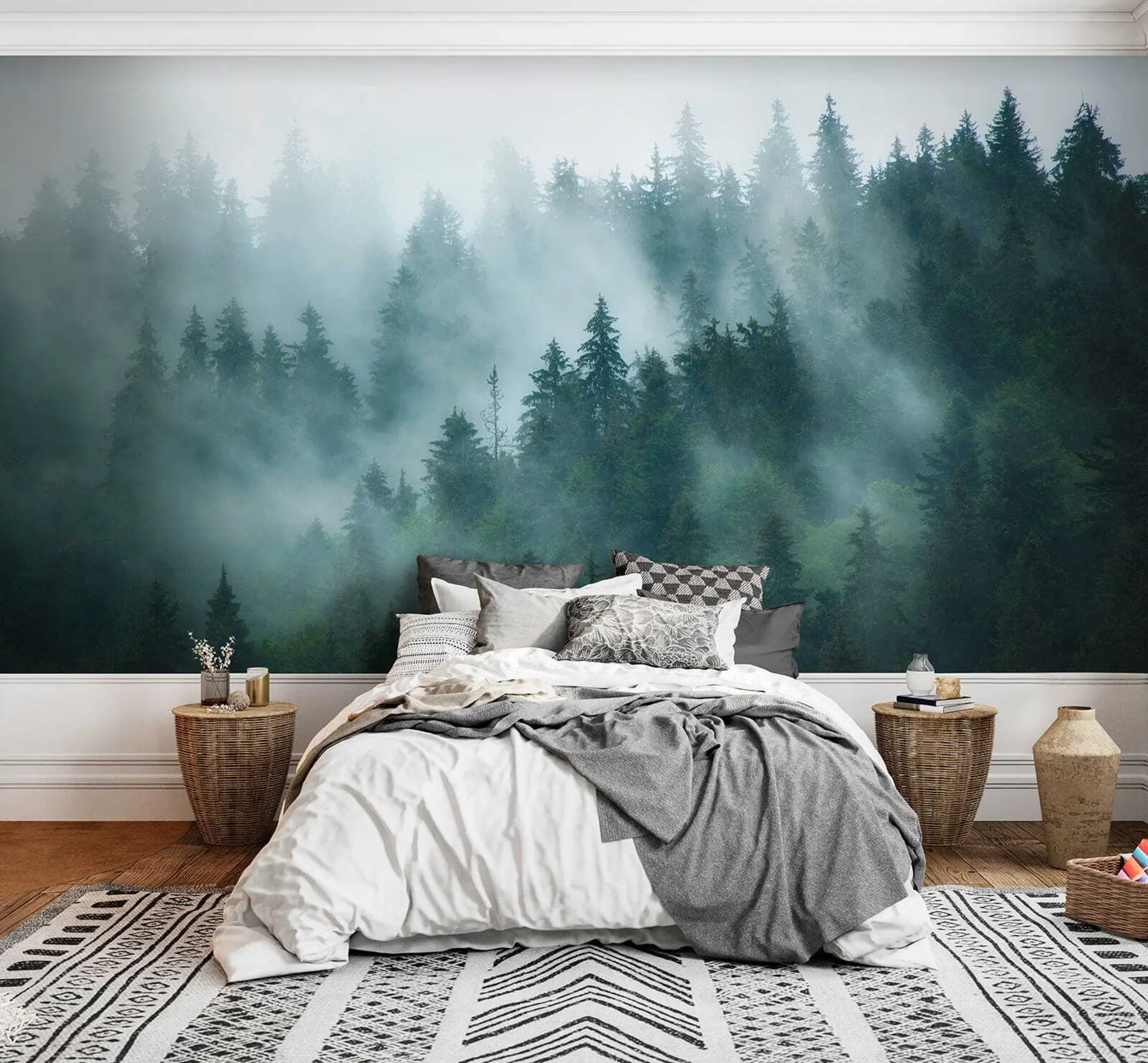 Wall Mural Photo Wallpaper Foggy forest u57914