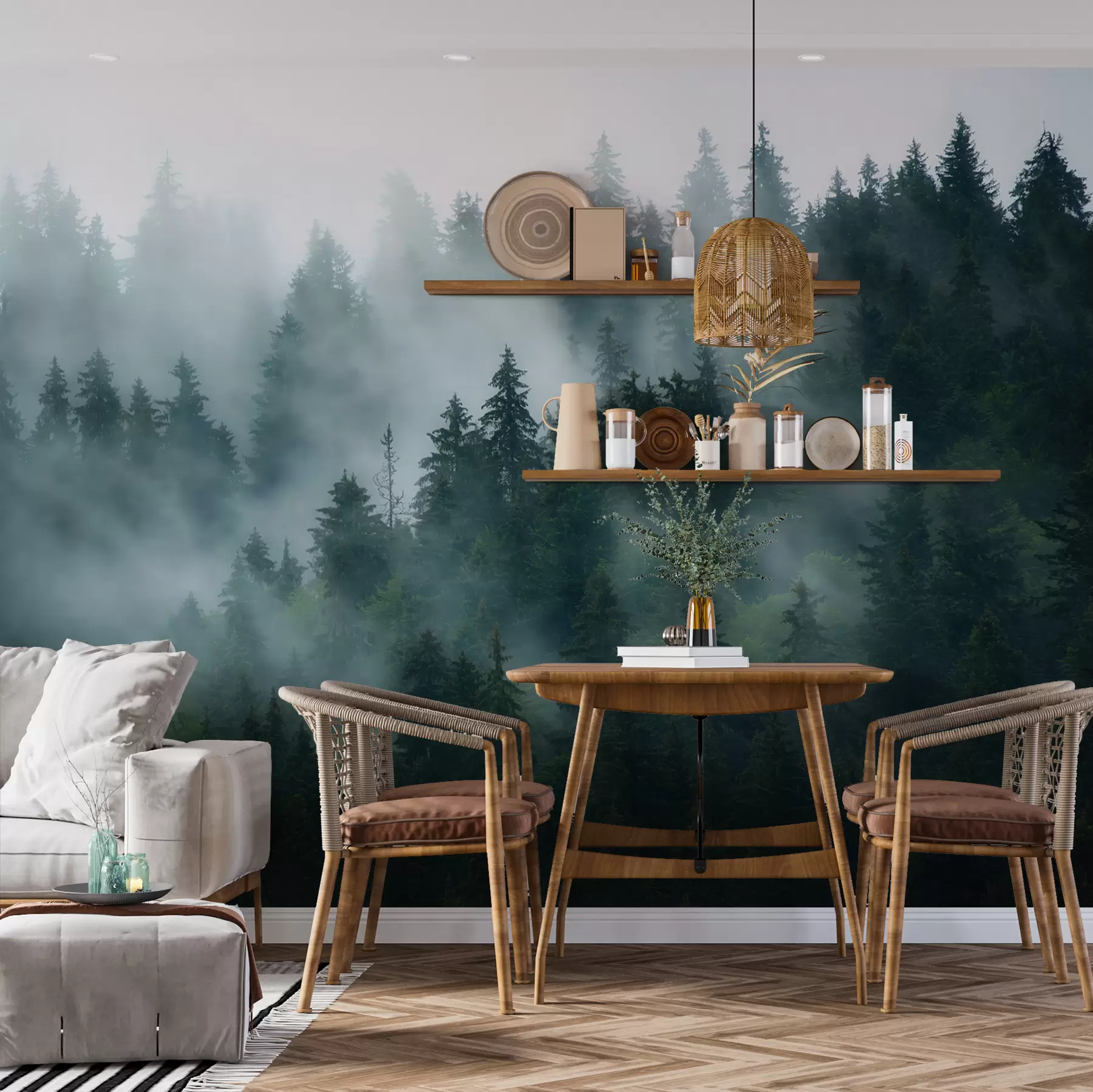 wall murals Foggy forest u57914