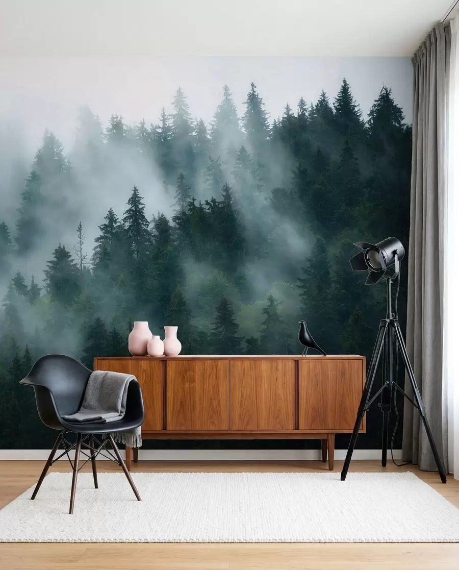 Wall Mural Photo Wallpaper Foggy forest u57914