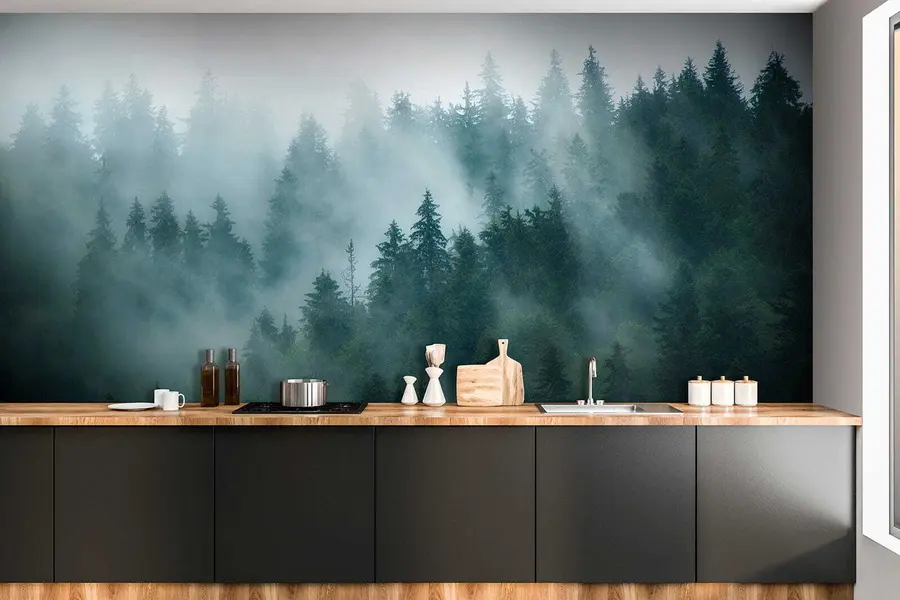 Wall Mural Photo Wallpaper Foggy forest u57914