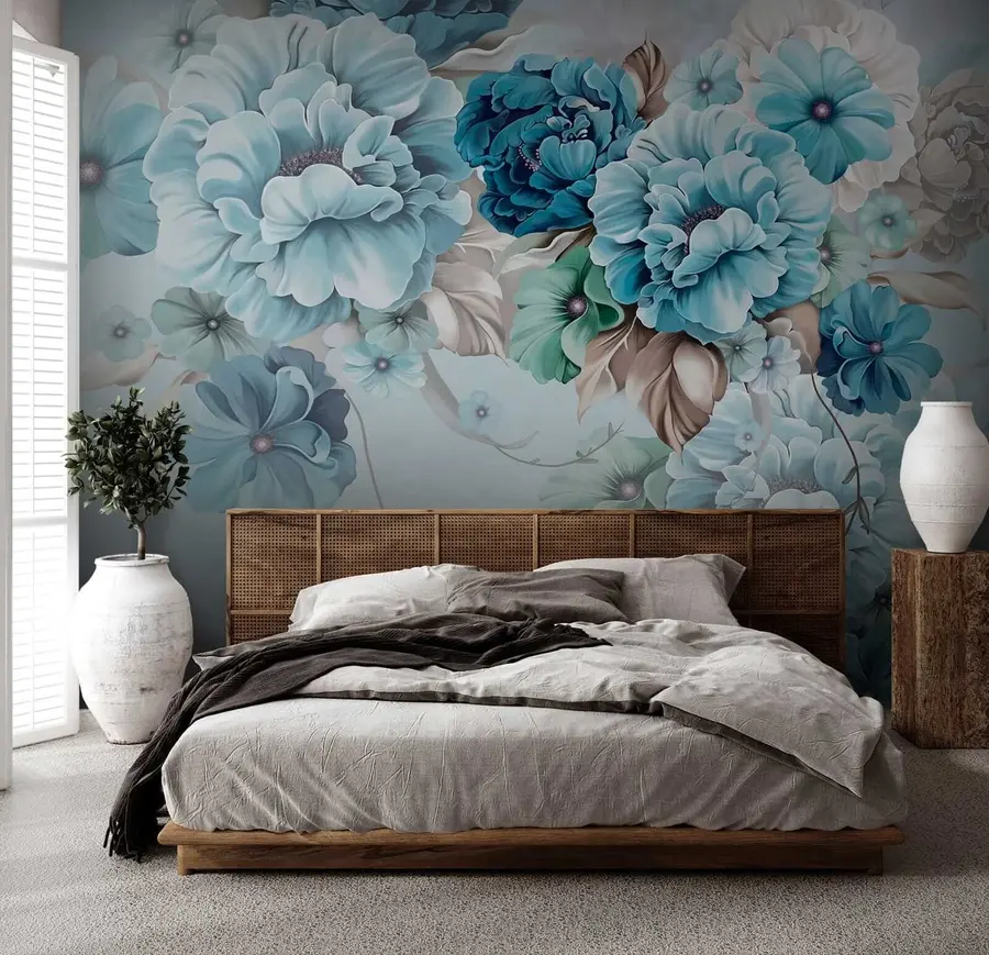 Wall Mural Photo Wallpaper Delicate blue flowers u59900