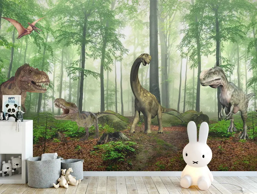 Wall Mural Photo Wallpaper Dinosaurs in the forest u60039