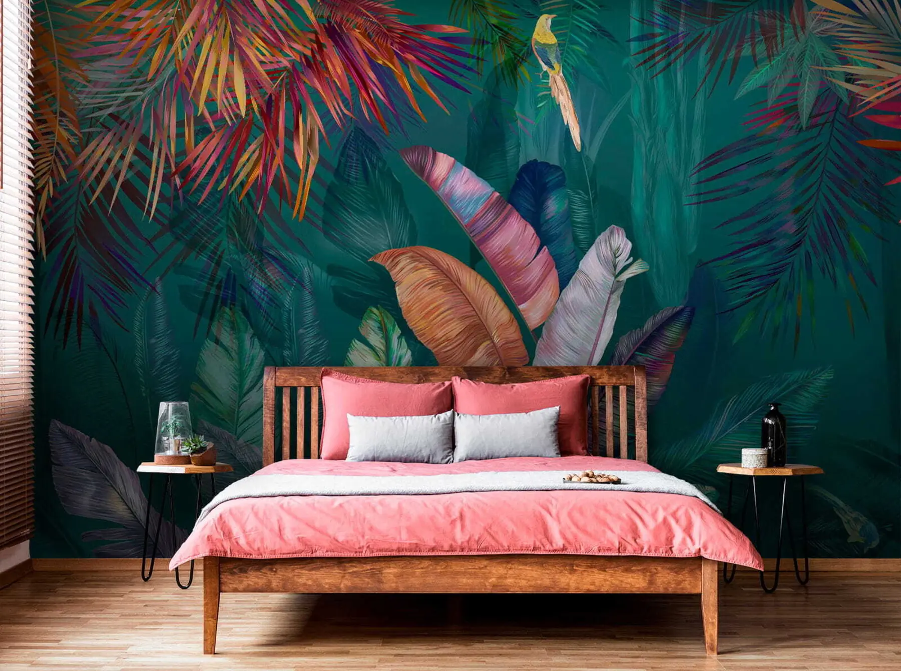 wall murals Bright banana leaves u60120