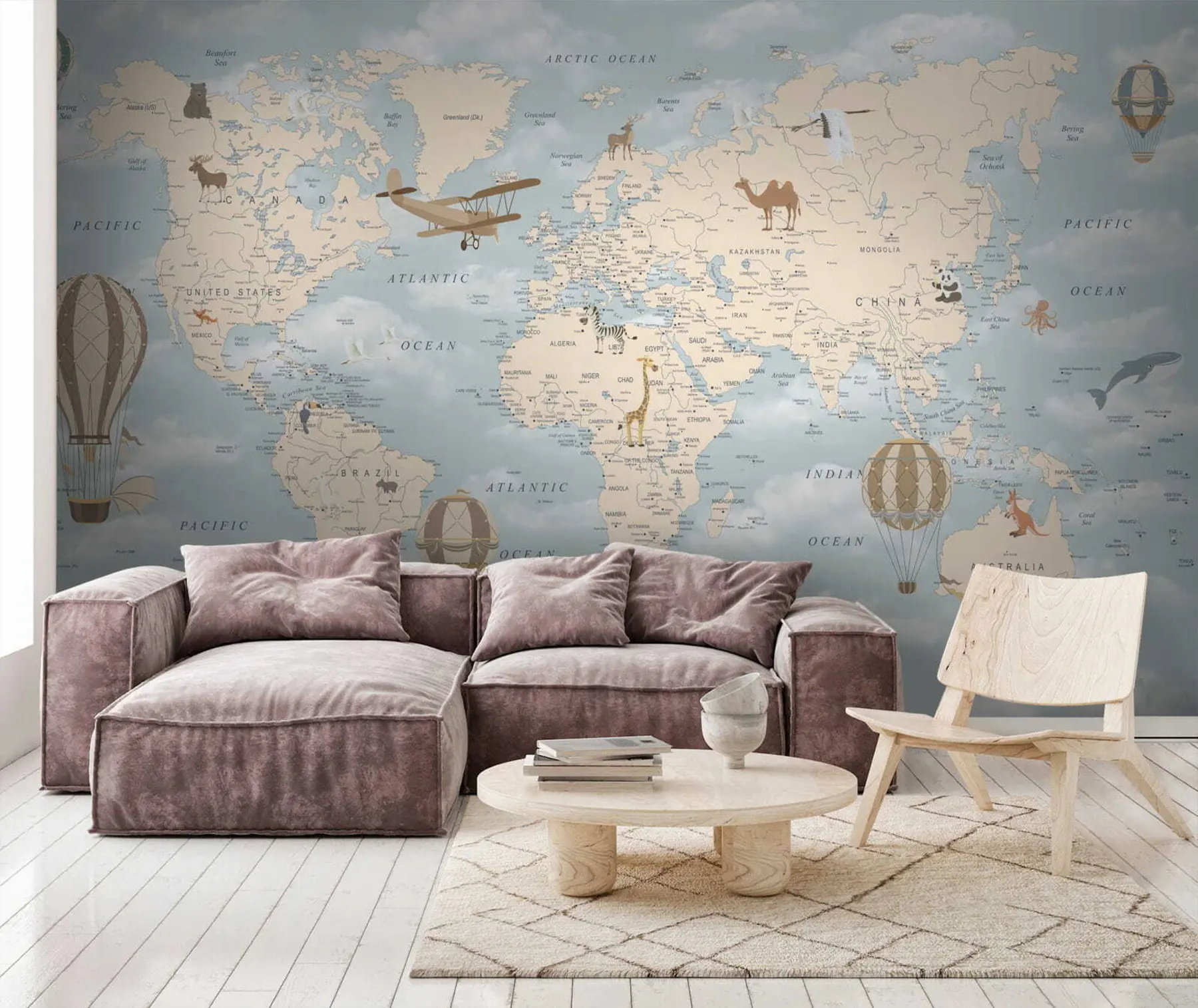 murales Mundo, mapa y atlas u60135