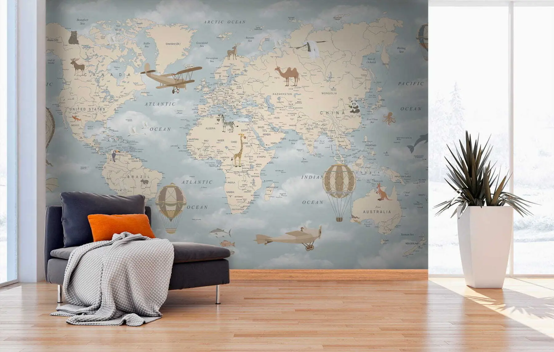murales Mundo, mapa y atlas u60135