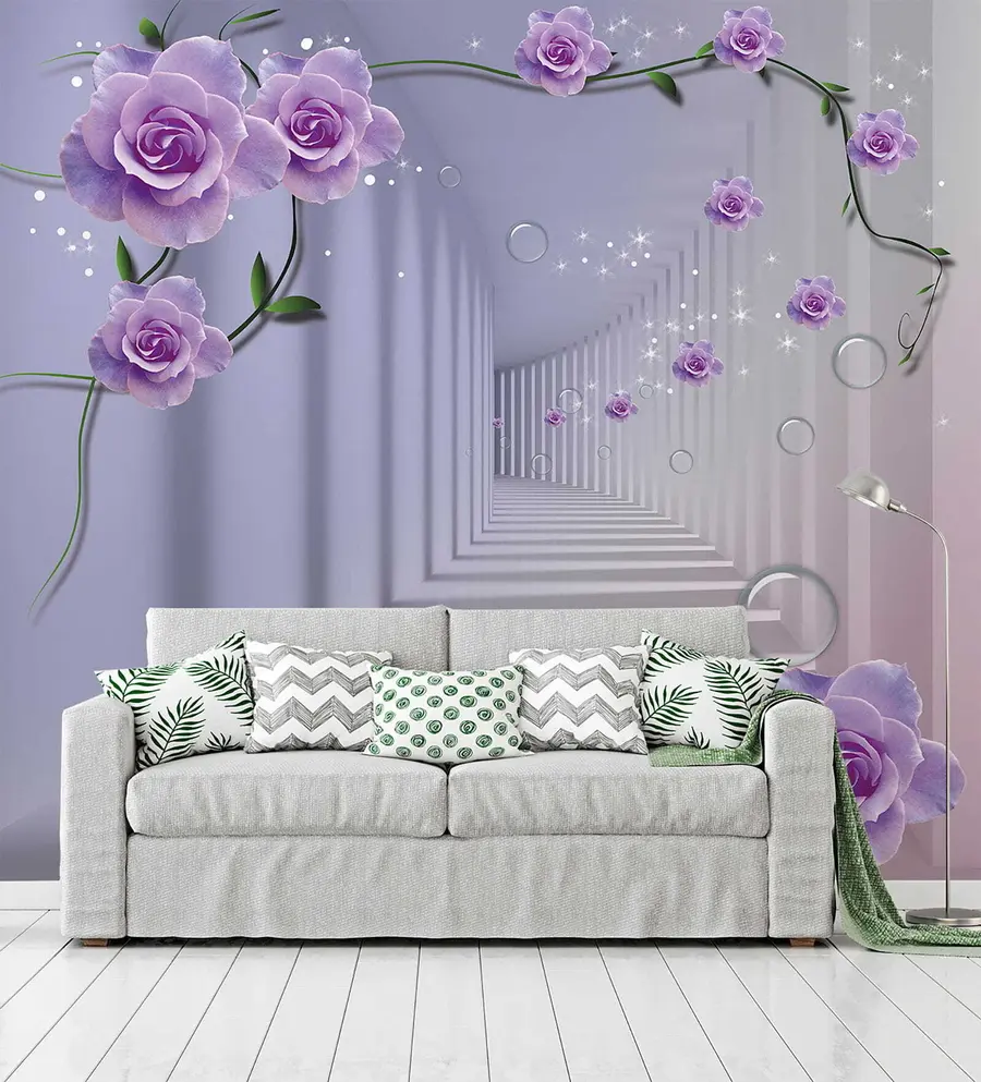 Wall Mural Photo Wallpaper Flower, purple and petal u60194
