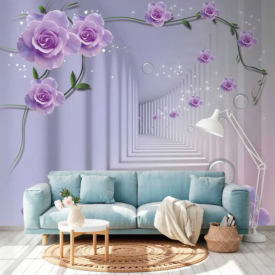 Wall Mural Photo Wallpaper Flower, purple and petal u60194