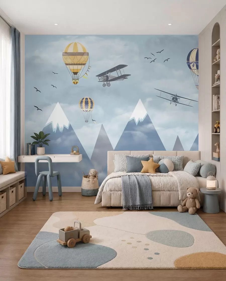 wall murals Mountains and balloons u60492