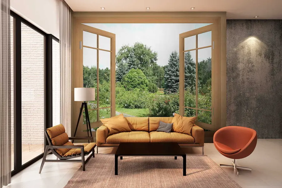 murales Vista del bosque desde la ventana u60673