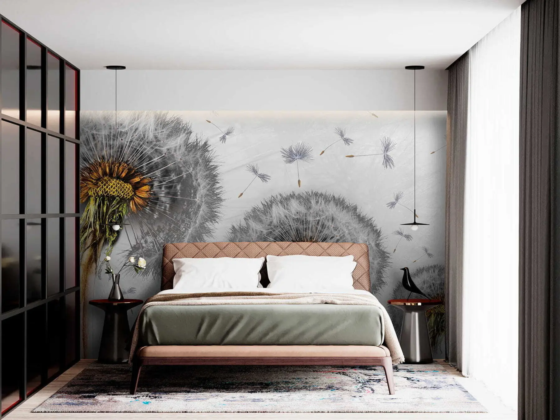 wall murals Plant, flower and insect u61442