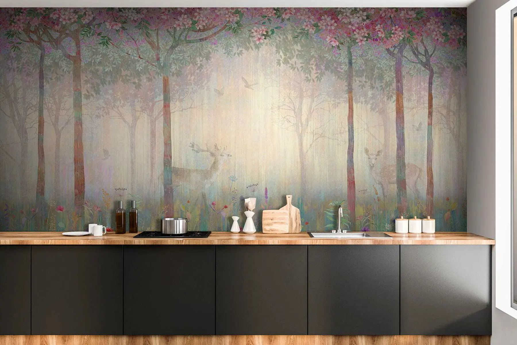 Wall Mural Photo Wallpaper Deer in the magic forest u62100