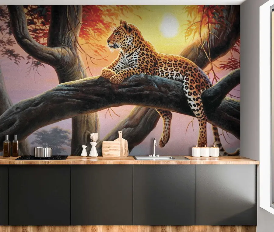 murales Leopardo en un árbol u62925