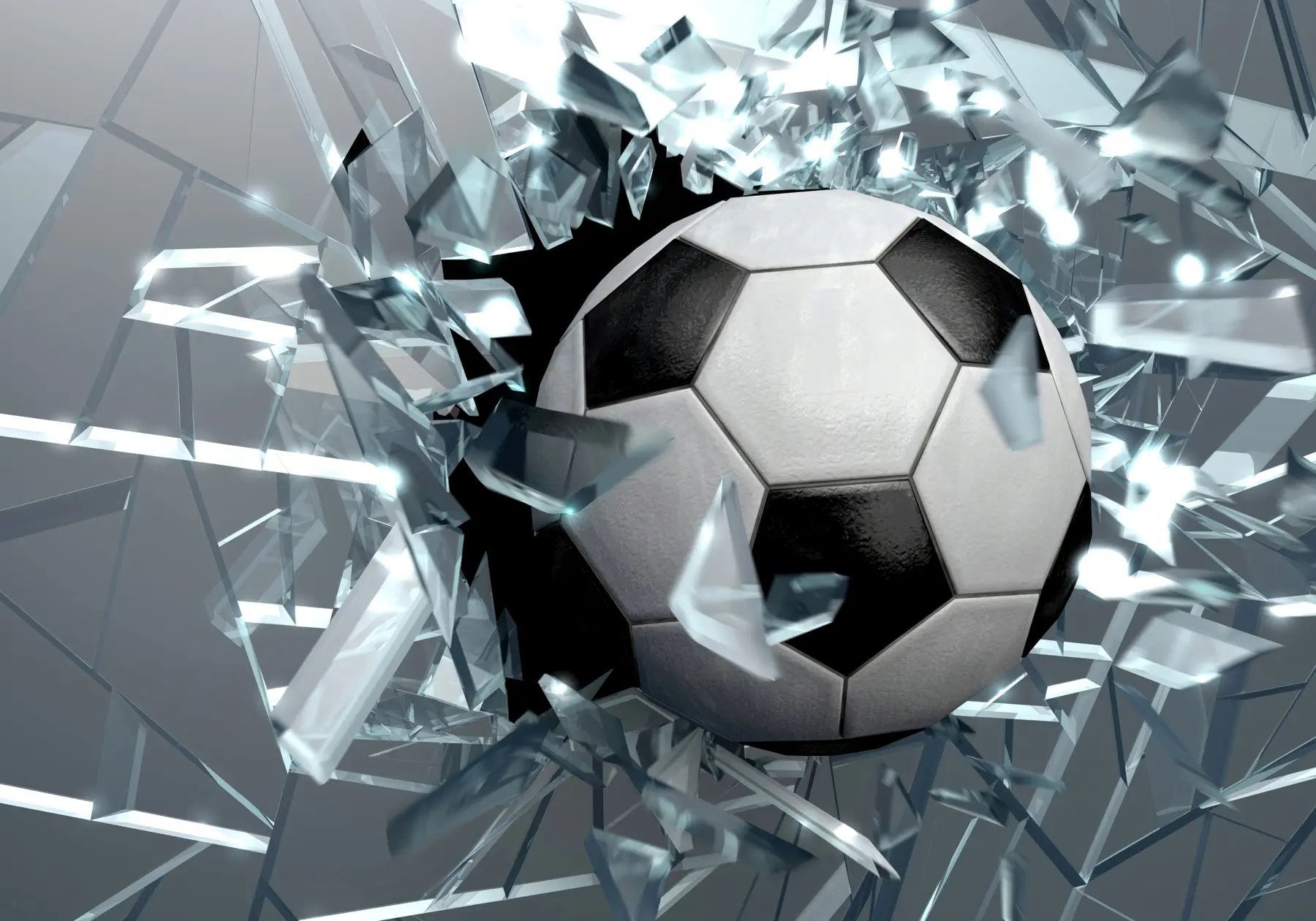 murais de parede Bola de futebol quebra vidro u64581