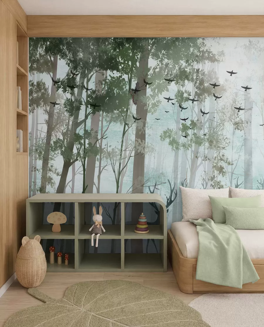 wall murals Deer in the Green Haze u66152