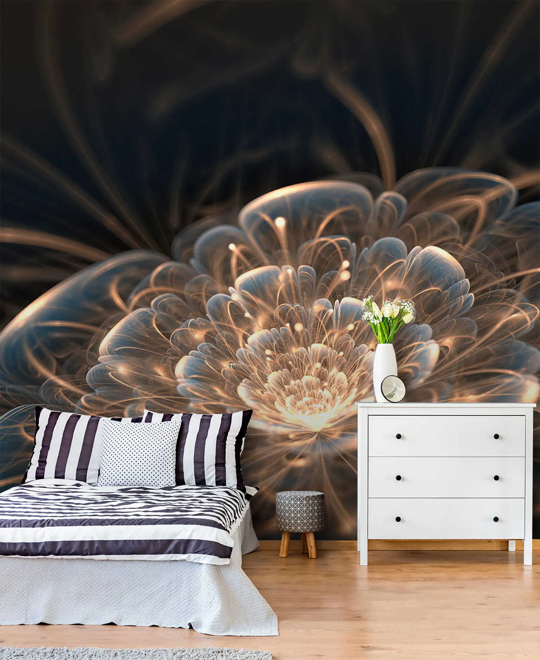 Wall Mural Photo Wallpaper Drawing with light on a dark background u59705