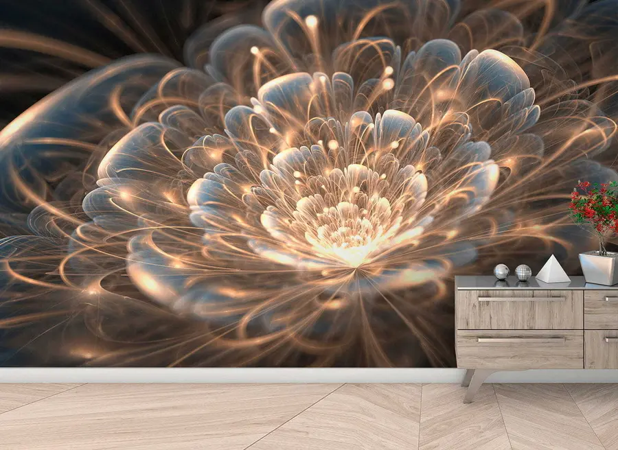 Wall Mural Photo Wallpaper Drawing with light on a dark background u59705