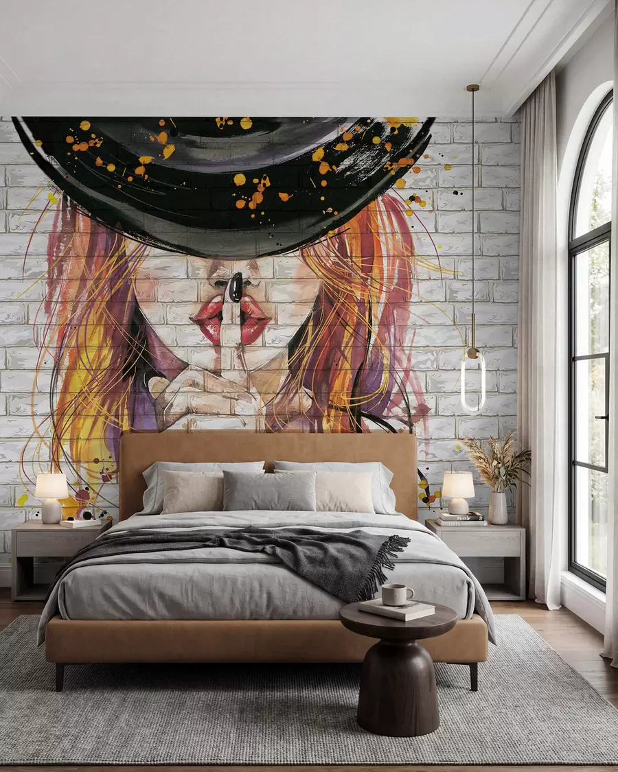 wall murals Girl with watercolors u67648