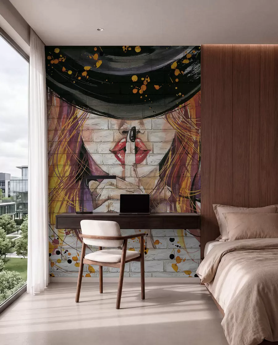 peintures murales Fille avec des aquarelles u67648