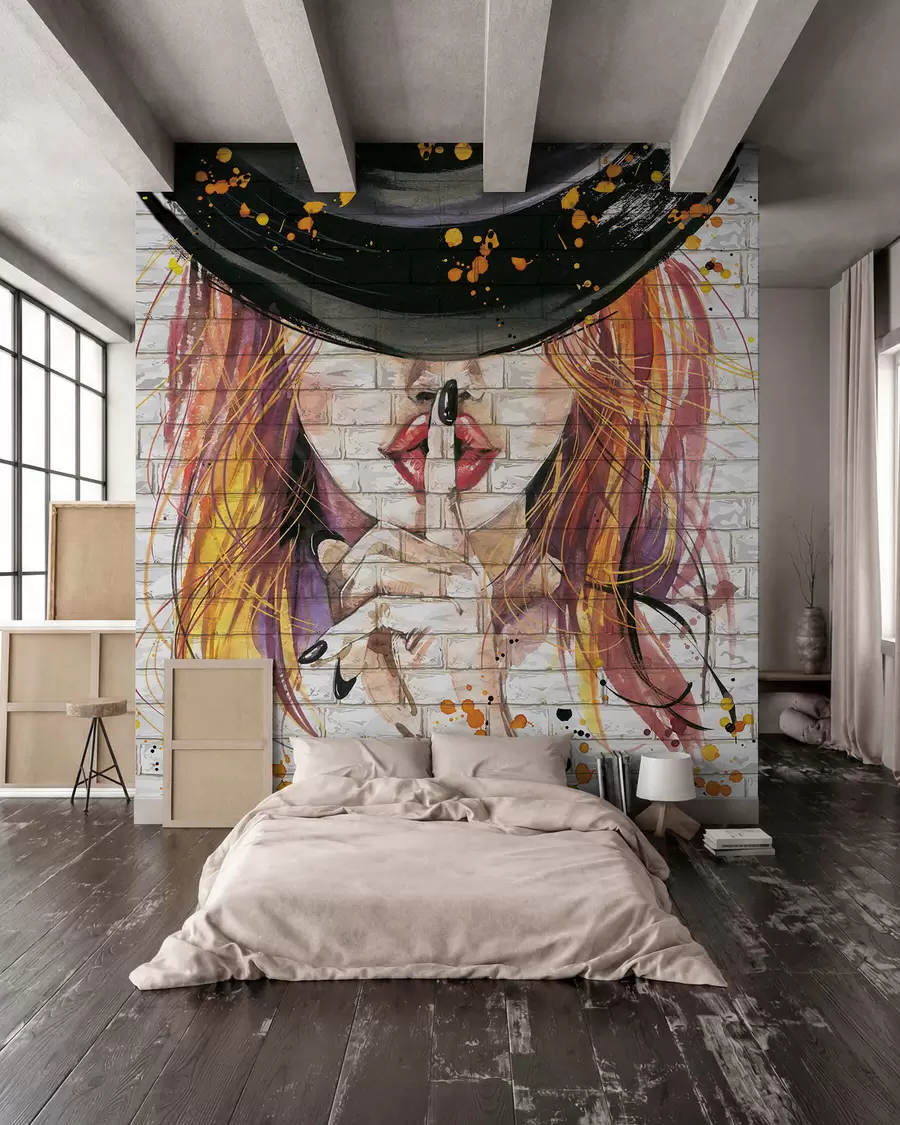 peintures murales Fille avec des aquarelles u67648