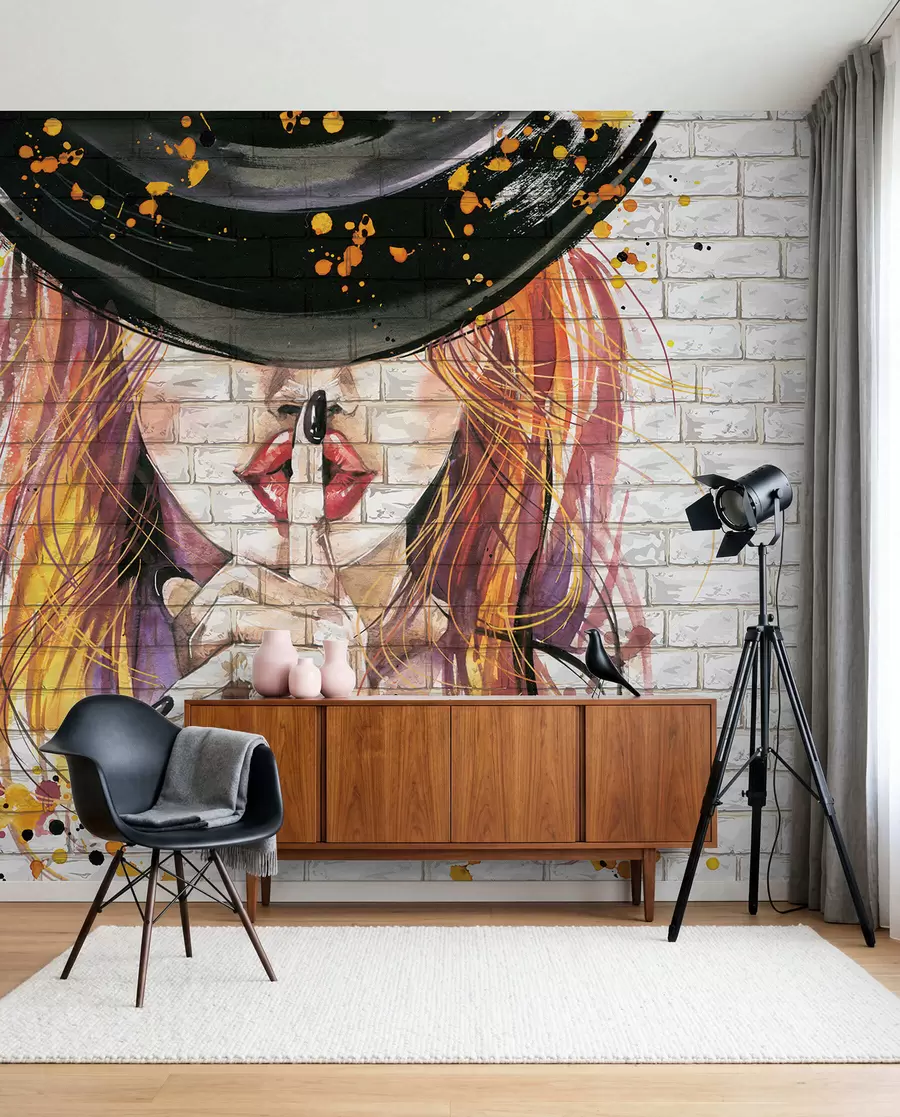 peintures murales Fille avec des aquarelles u67648