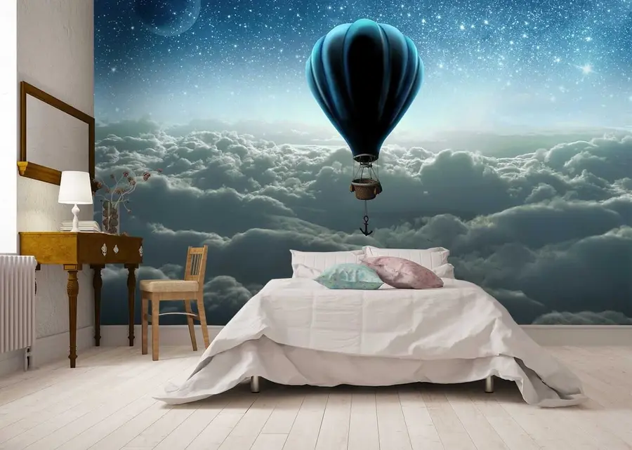 Wall Mural Photo Wallpaper Hot air balloon on the background of the night sky u70538