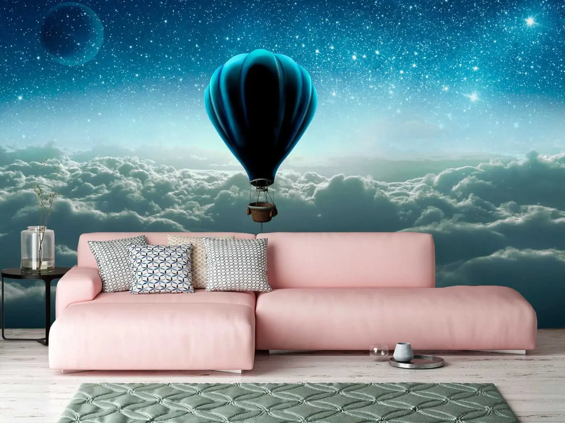 Wall Mural Photo Wallpaper Hot air balloon on the background of the night sky u70538