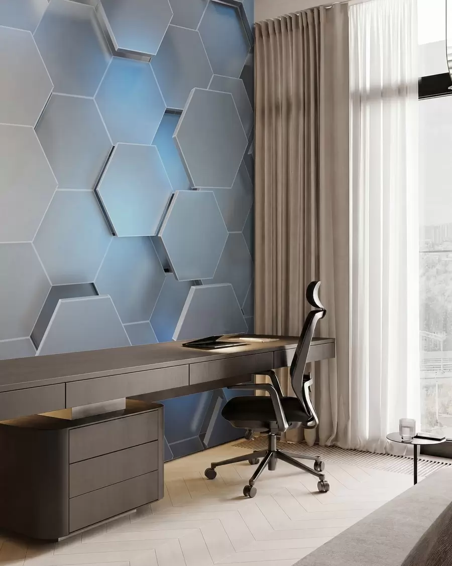wall murals Azure, blue and rectangle u59733