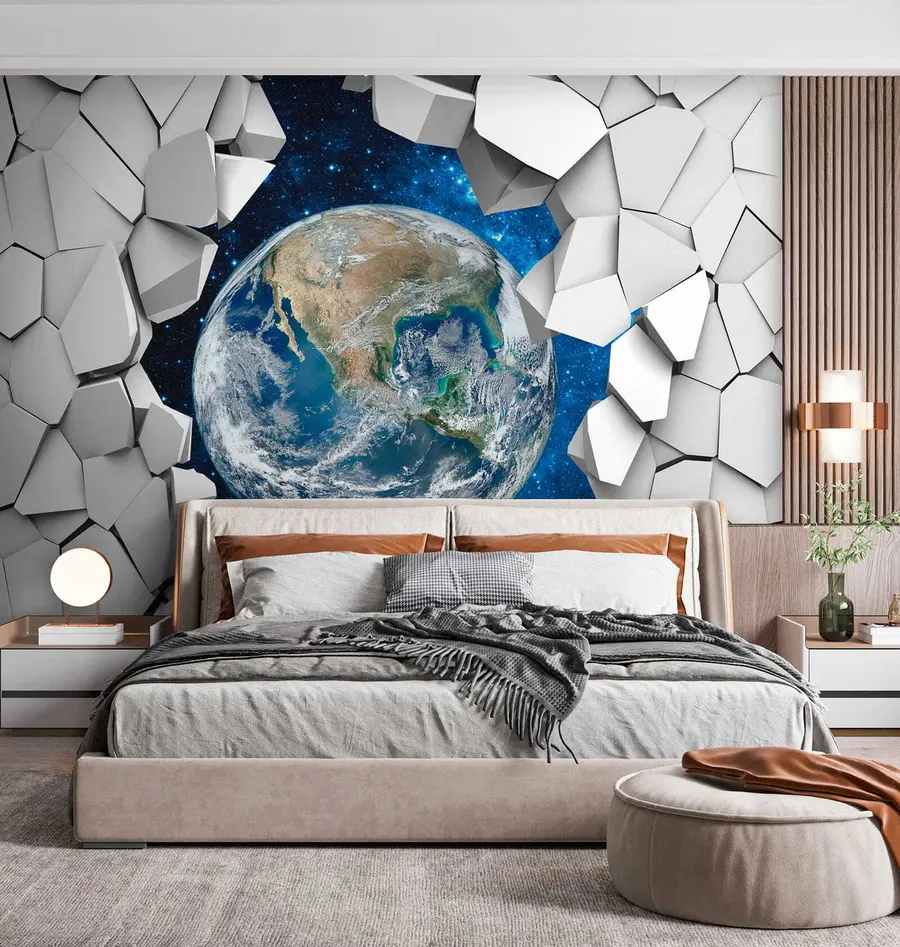 murales Pared y planeta 3D u77808