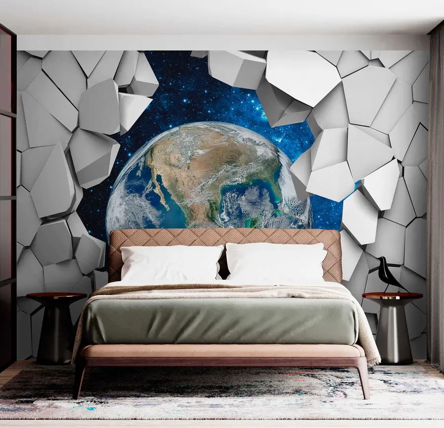 murales Pared y planeta 3D u77808