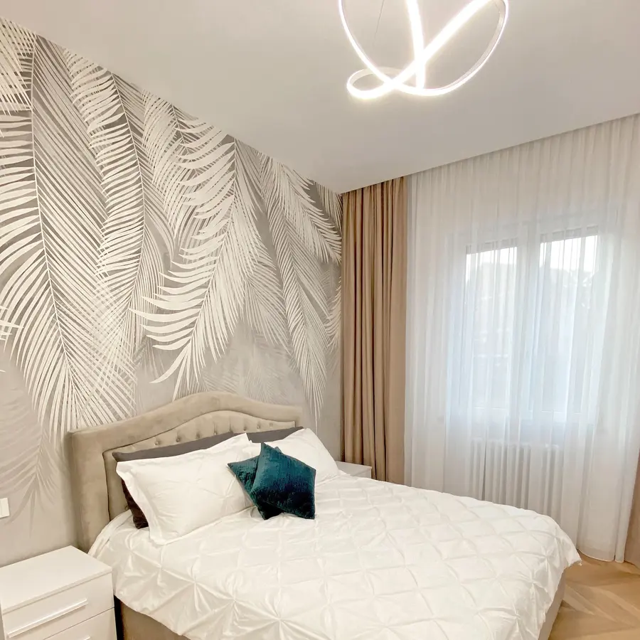 Wall Mural Photo Wallpaper Gray palm leaves u48556