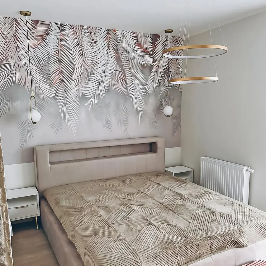 murales Hojas de palmera grises u48556