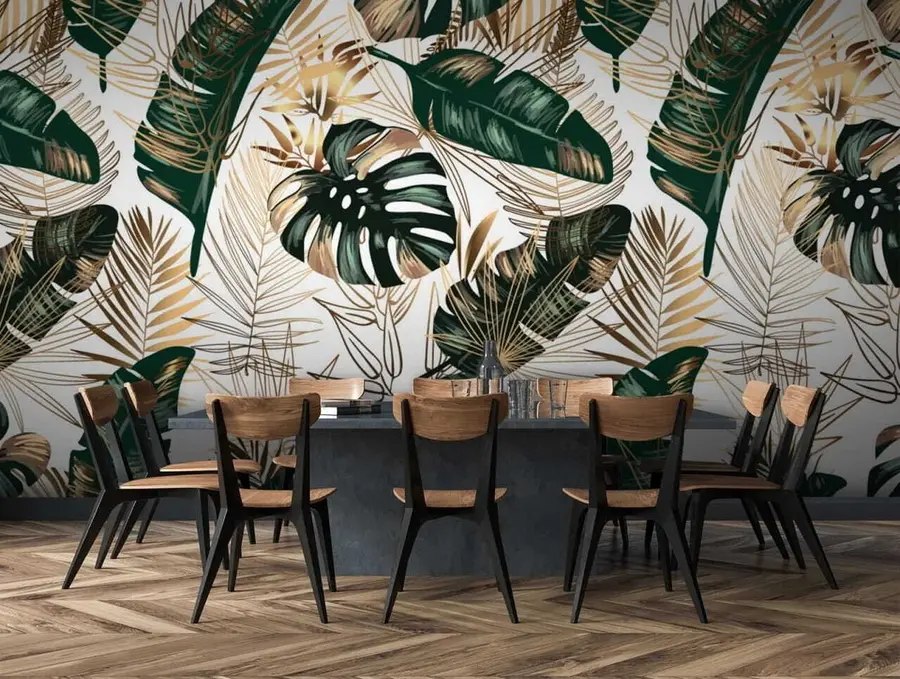 Wall Mural Photo Wallpaper Banana leaves and palm leaves u53279