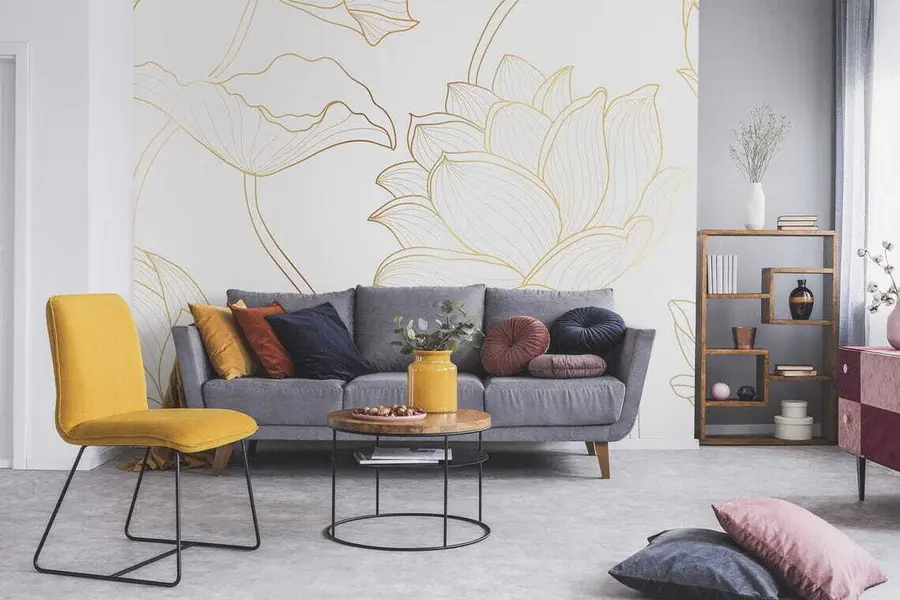 murales Arte lineal del loto u58166