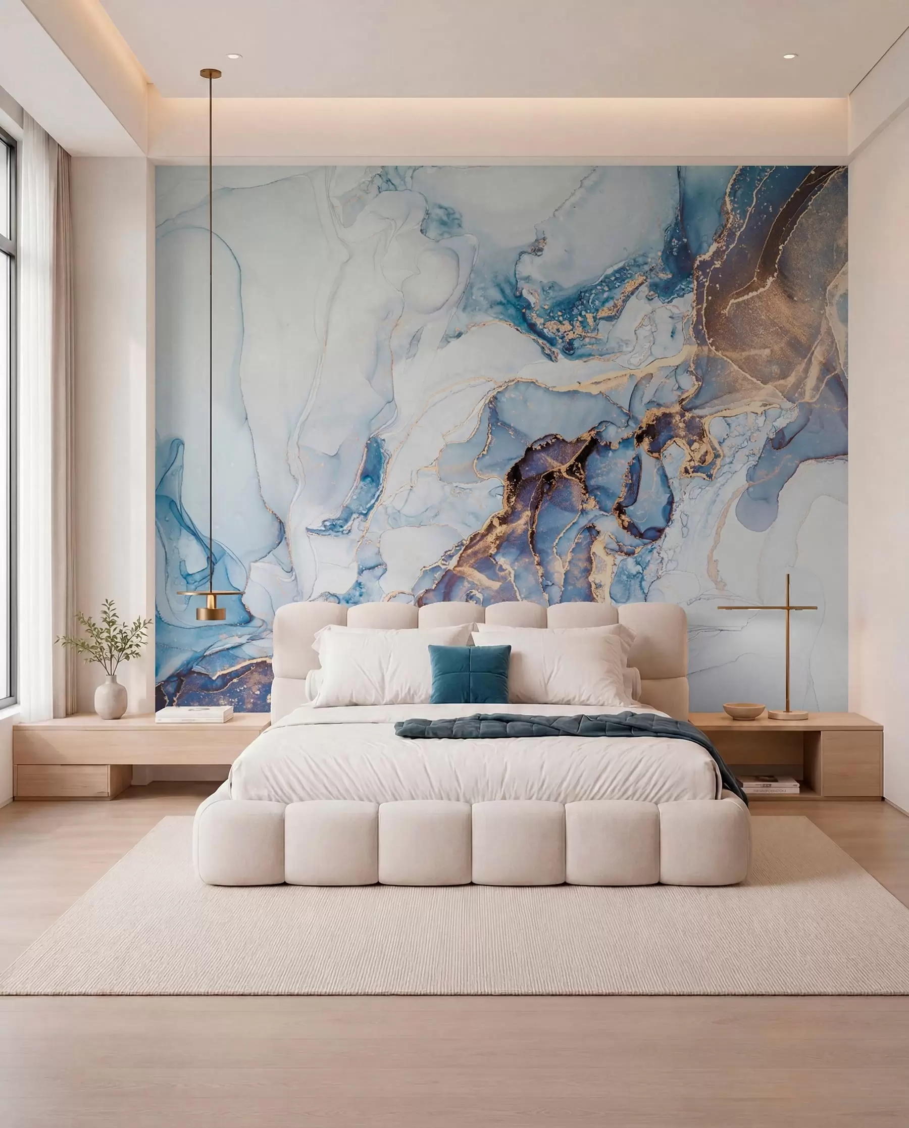wall murals Blue Marble with Copper u70767