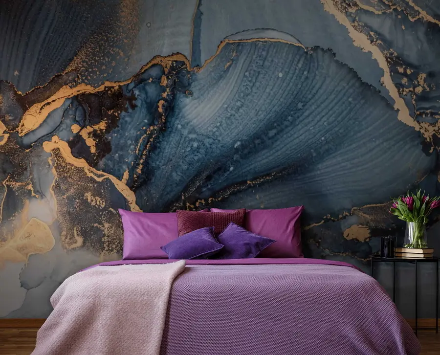 murales Arte abstracto azul, mármol, fluido u70781