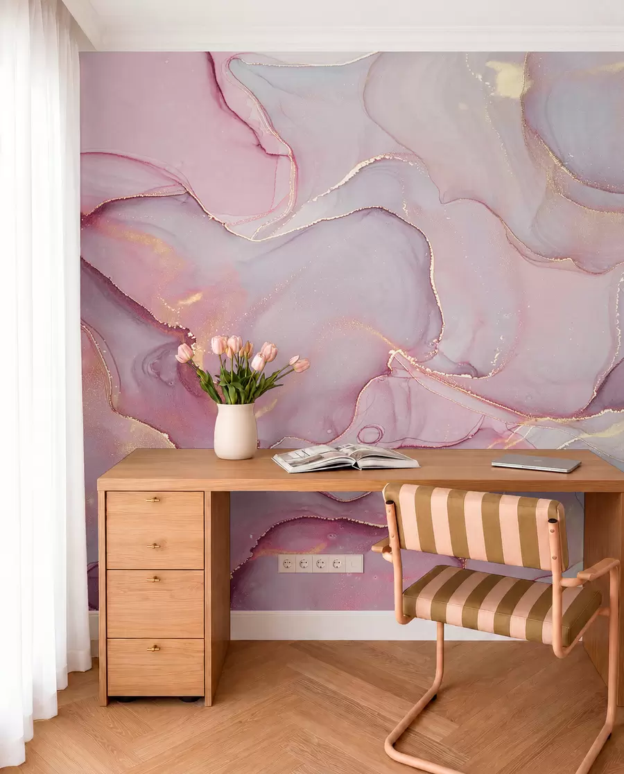 Wall Mural Photo Wallpaper Fluid in pink u70787