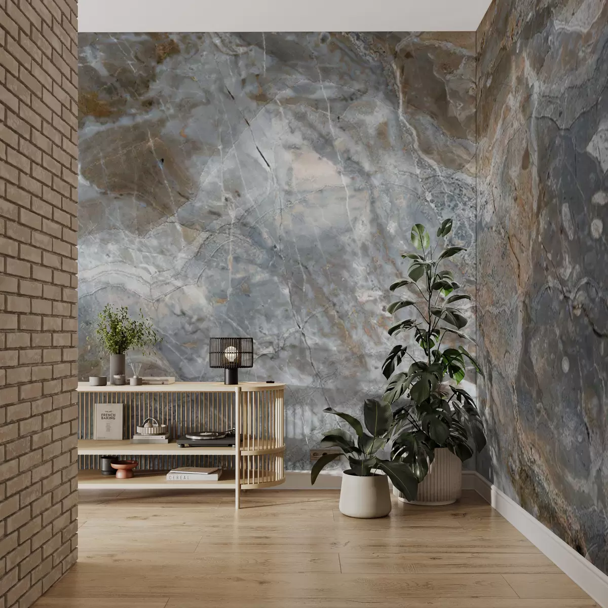 wall murals Grey-beige marble u71438