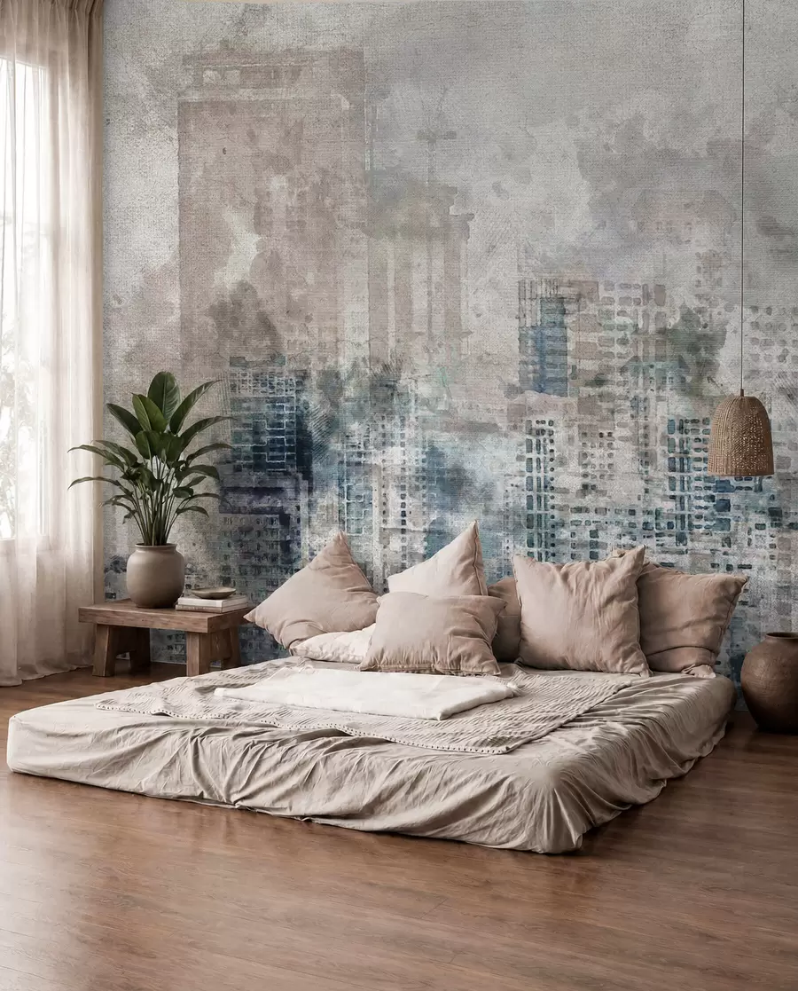 wall murals Watercolor city, canvas u20070