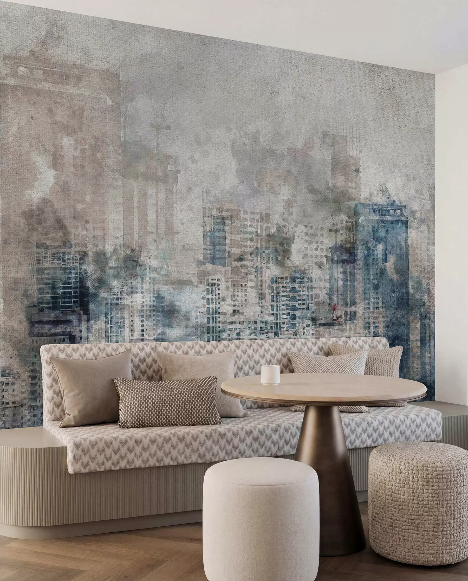 Wall Mural Photo Wallpaper Watercolor city, canvas u20070