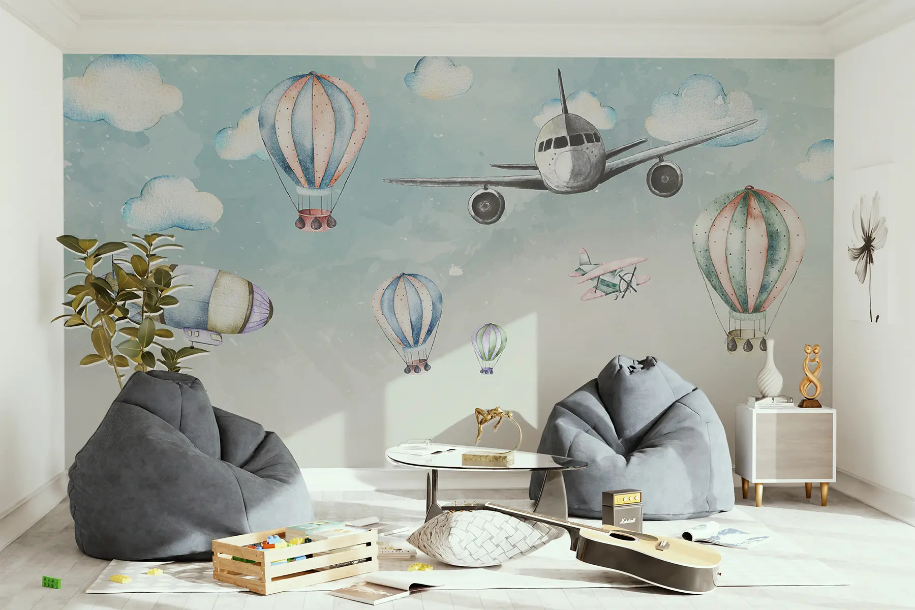 Wall Mural Photo Wallpaper Aviation engineering, watercolor u27026