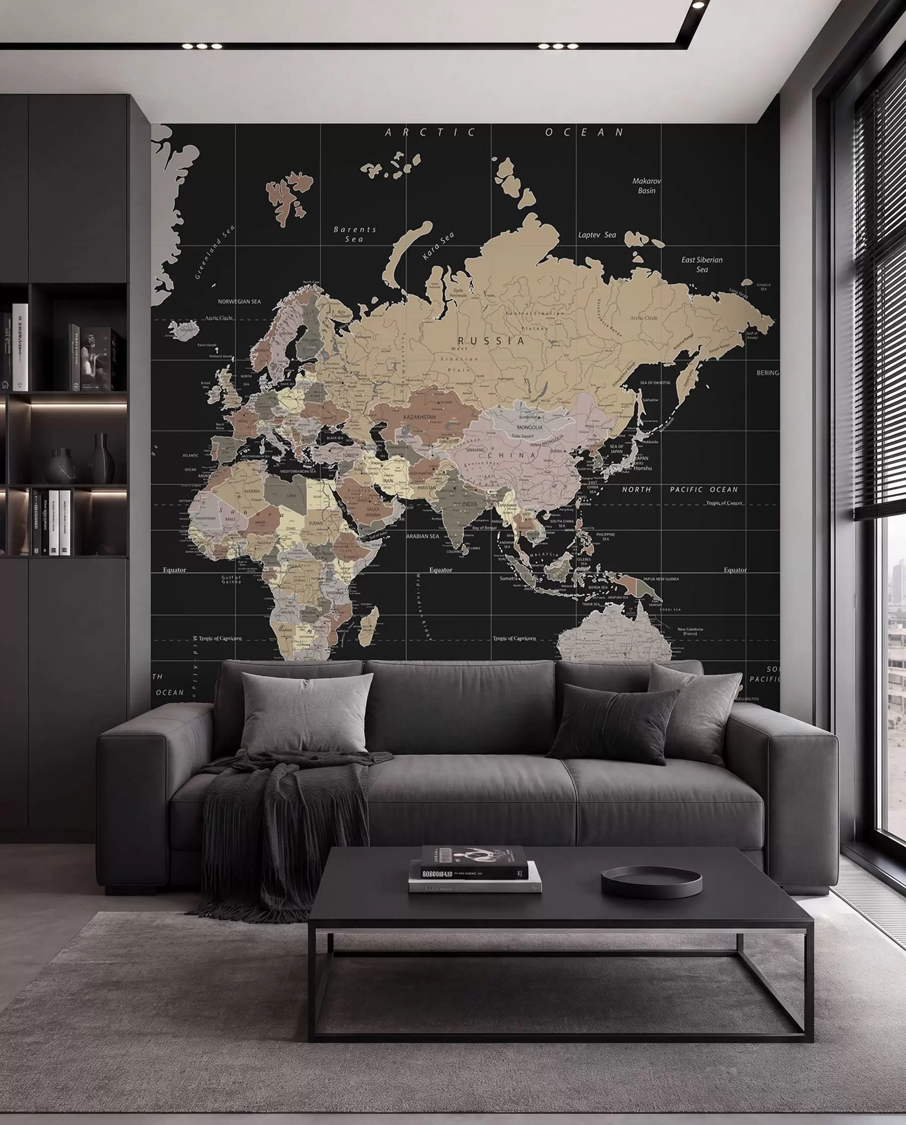 Wall Mural Photo Wallpaper Detailed map of the world u99477