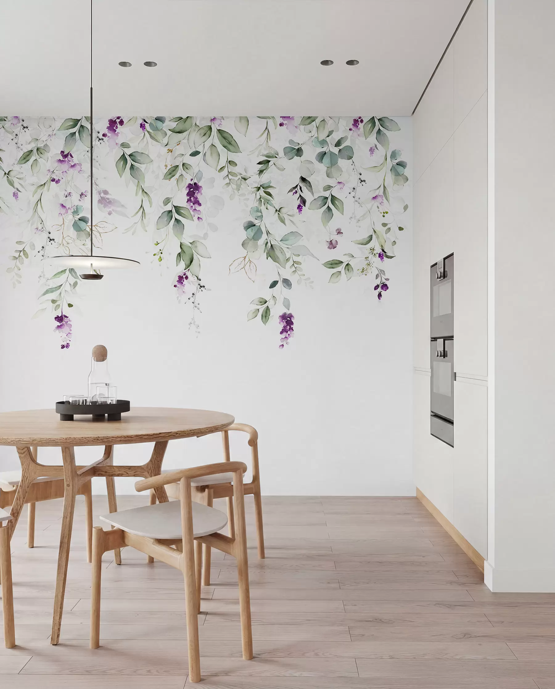 peintures murales composition à l'aquarelle avec des fleurs de lavande u99687