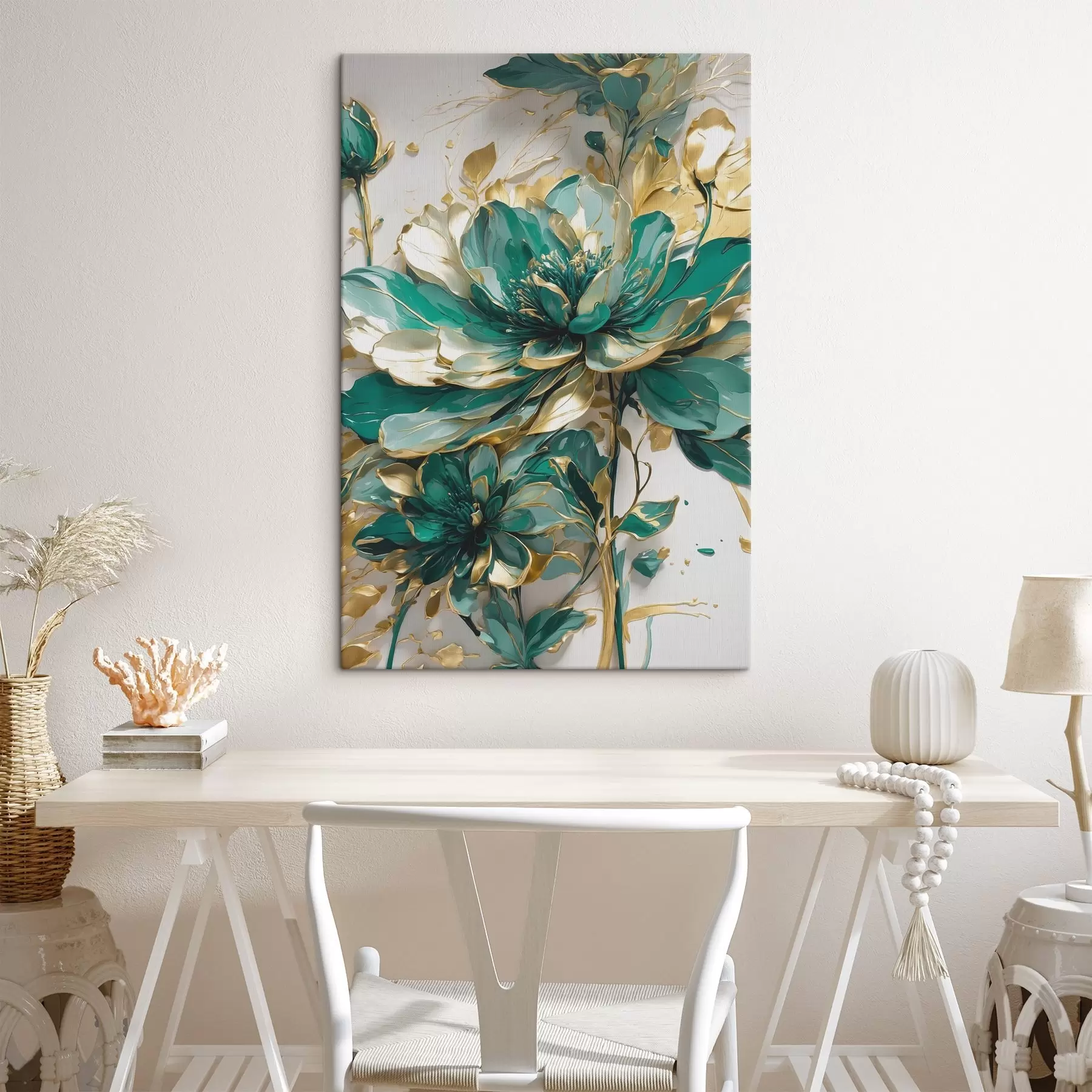 murales Flores vibrantes en tonos elegantes s37566