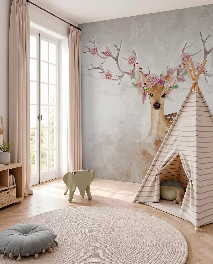wall murals Deer with Blossom Antlers II u04671d2