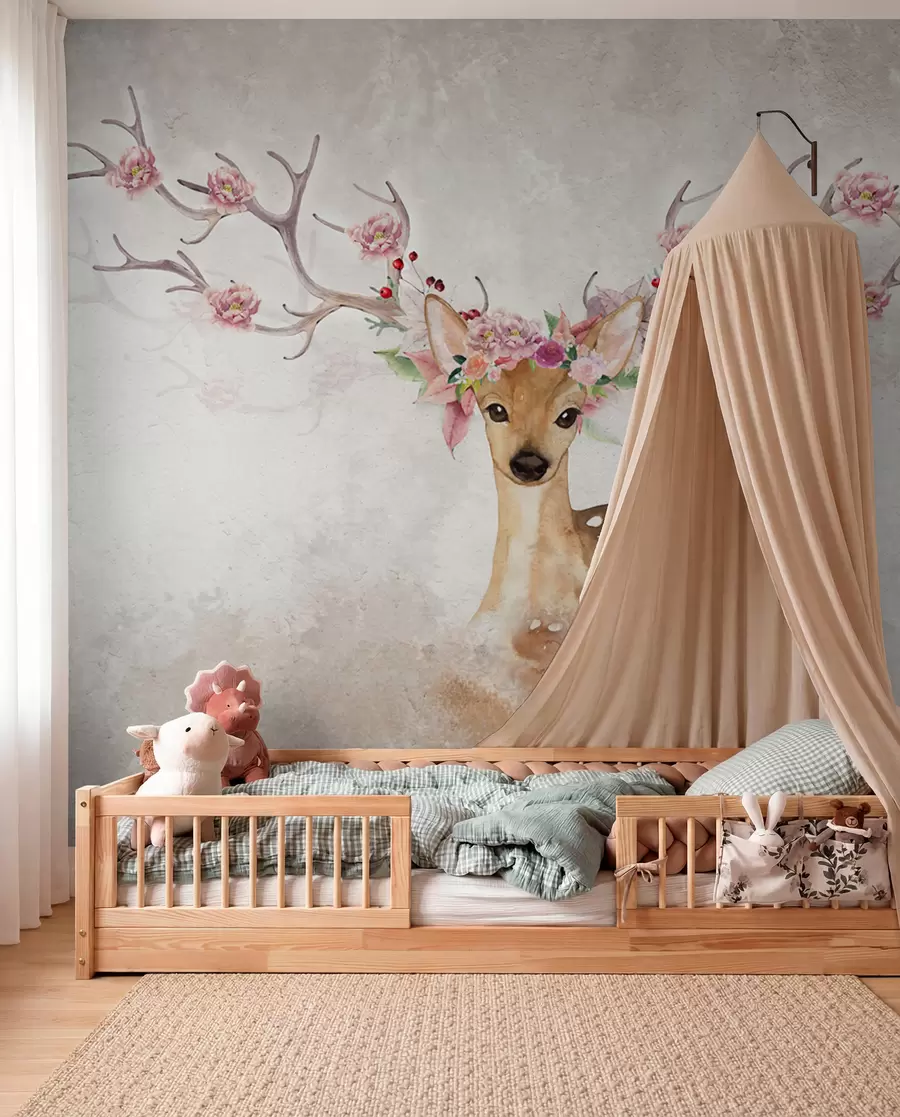 wall murals Deer with Blossom Antlers II u04671d2