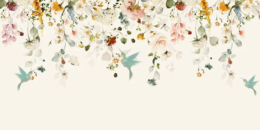 peintures murales Fleurs et colibris u59610d2