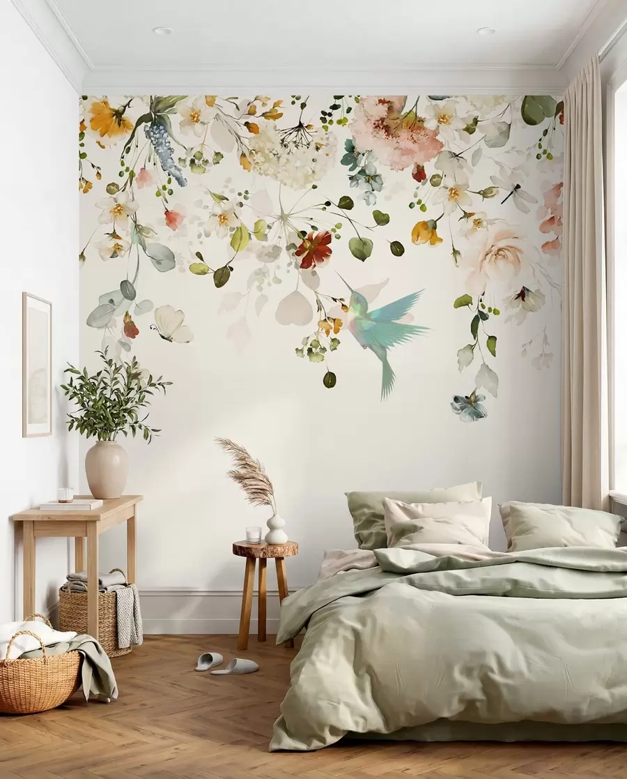 peintures murales Fleurs et colibris u59610d2