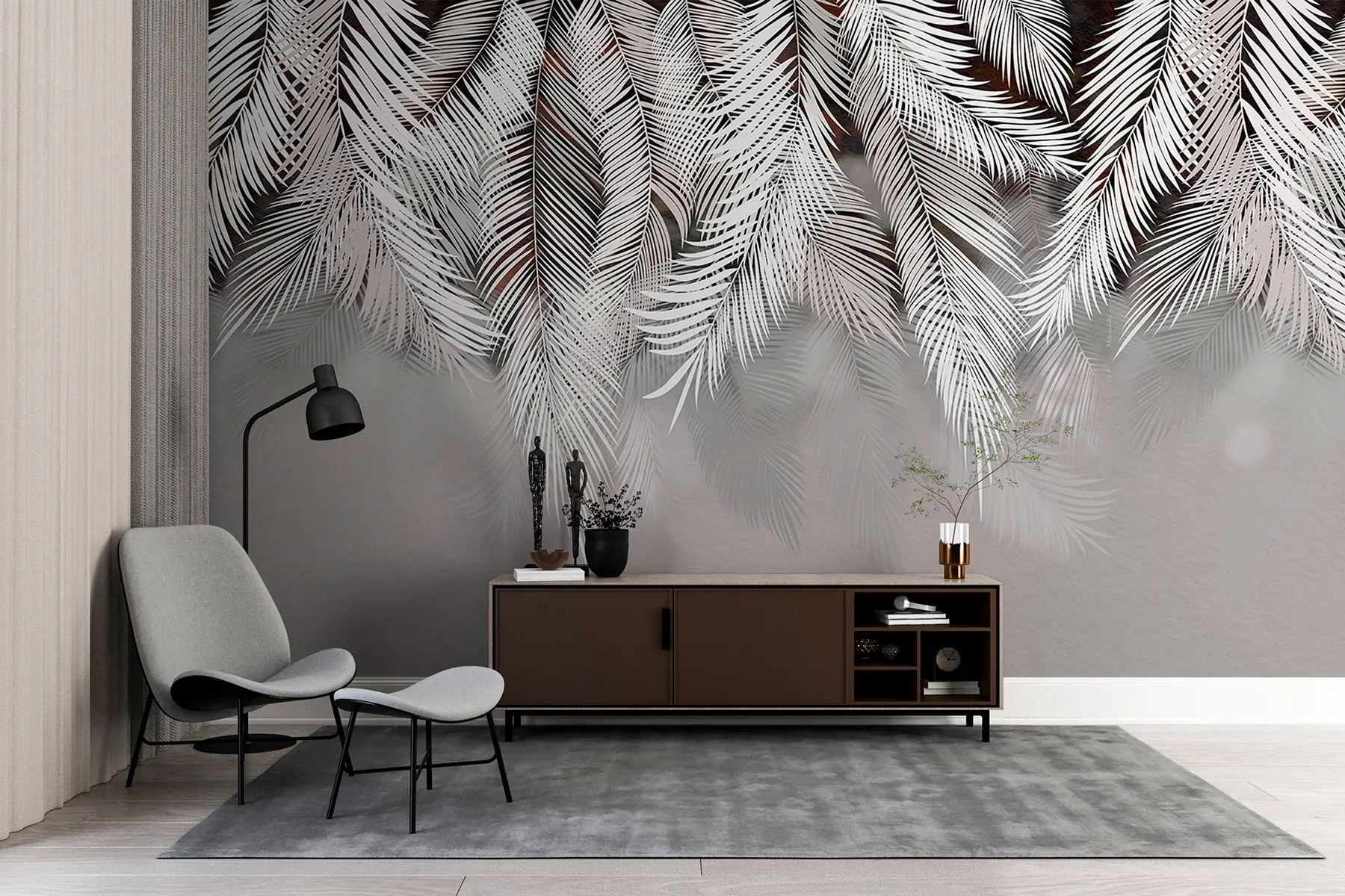 wall murals Tropical leaves u48556v4d2