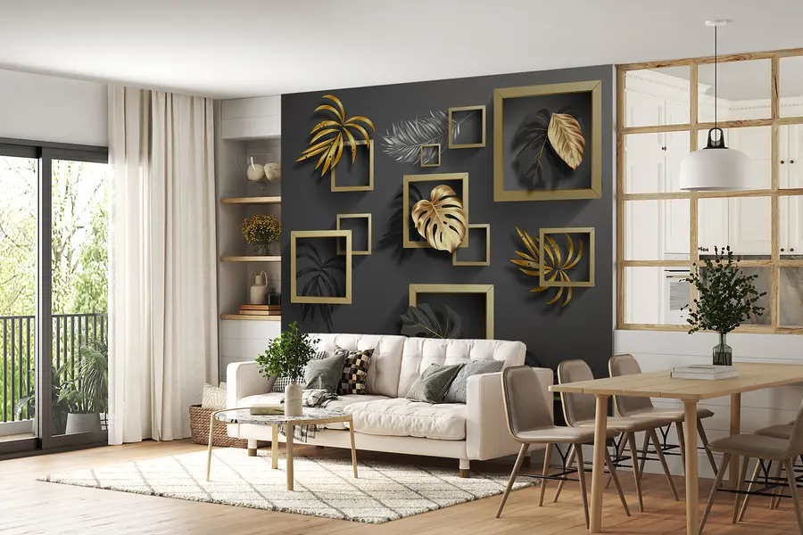 Wall Mural Photo Wallpaper Leaves in frames u77858d1
