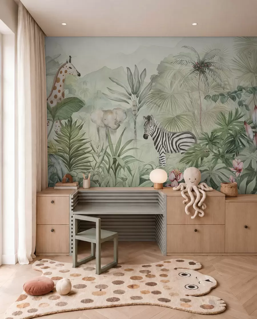 peintures murales Petits compagnons de safari w00089